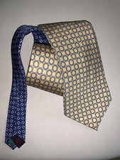 Tommy Hilfiger Neck Tie Blue Yellow 100 Silk Classic Made in USA