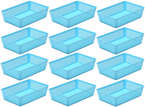 Paquete de 12 cestas de almacenamiento de plástico para cajón de oficina, escritorio, 32-1182-12 - Imagen 5 de 9