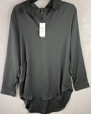 Zanzea Women Long Sleeve Casual Classic Shirt Solid Half Button Blouse S 10 NWT