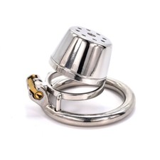 Stainless Steel Male Chastity Device Short Cage for Men Metal Locking Belt CC336