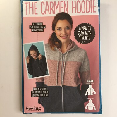 Simply Sewing Carmen Damen Hoodie Taschen Jacke Freizeit Strick Neu ungeschnittenes Muster