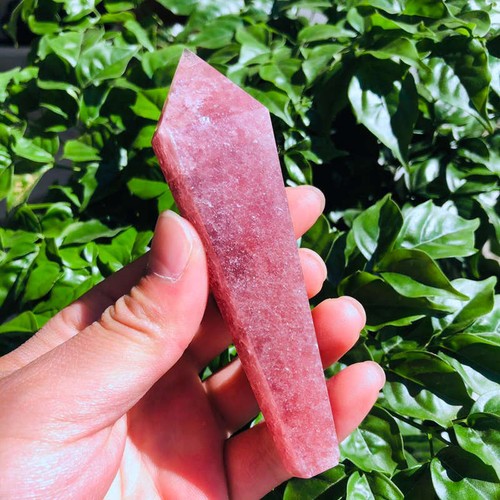 Natural Strawberry Quartz Smoking Pipe Crystal Stone Wand Tobacco Bong Smoker - Picture 5 of 16