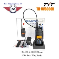 TYT TH-UV8000D 10W Dual Band Transceiver Ham Two Way Radio with 3600mAh Battery