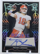 💥TREVOR LAWRENCE AUTO 2021💥LEAF TRINITY ROOKIE CARD💥AUTOGRAPH💥XRC LE #2/5🔥