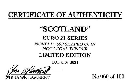 RARE ORIGINAL SCOTLAND EURO 2021 SERIES WITH COA OF 100 - Picture 3 of 5