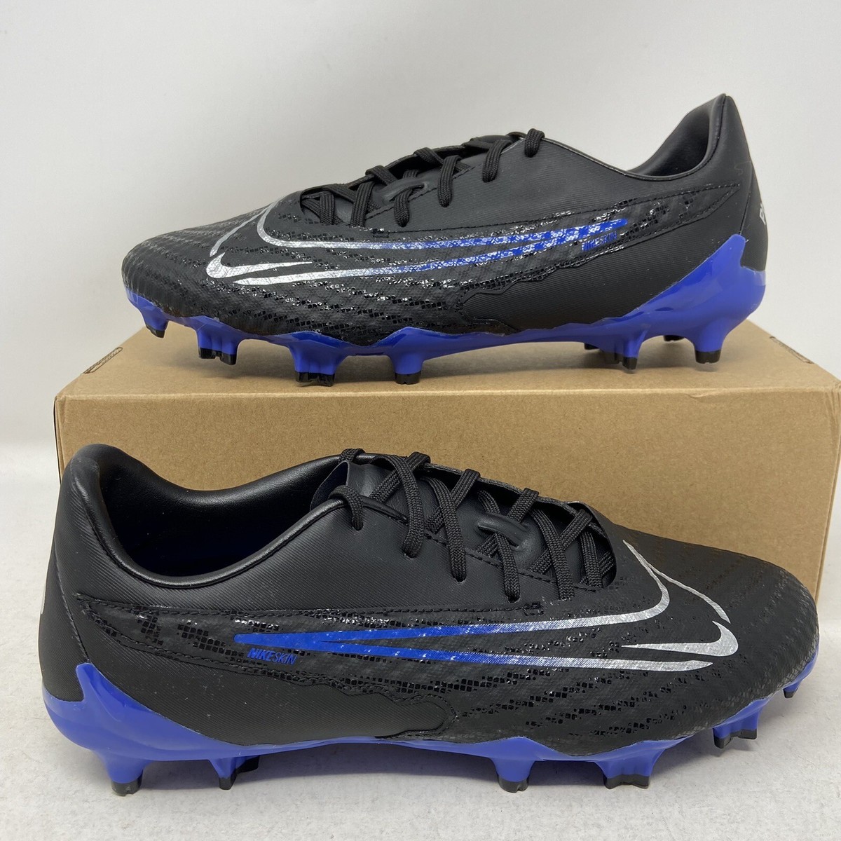 Nike Phantom GX Club FG/MG Black Blue Mens Soccer Cleats DD9473