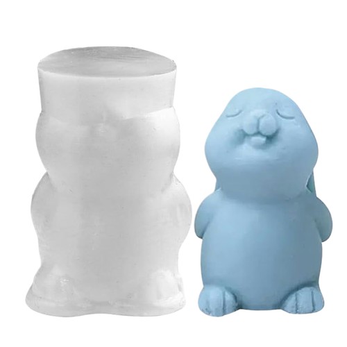 Bunny Silicone Mold 3D Easter Rabbit Wax Candle Making Molds Resin Crafting Mold