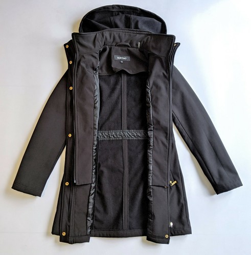 Ellen Tracy Soft Shell Water Resistant Black Hood Jacket, Size XS, UK6-8, US2 - Picture 6 of 12