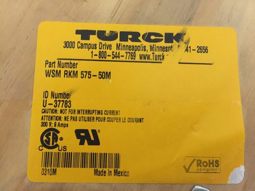 Turck WSM-RKM 575-50M ID U-37783, DeviceNet Cable. 50M Spool - Picture 2 of 6