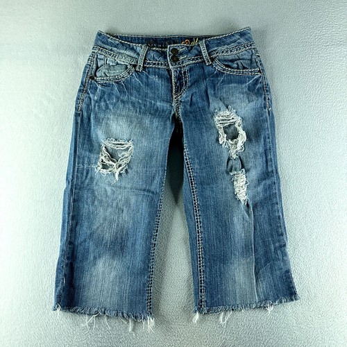 Mudd Juniors Shorts Blue Jeans Tag Size 5 (30) Cut-Off Low Rise Denim