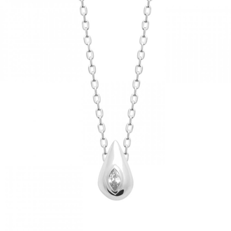 Collier oxyde de zirconium en forme de goutte, le cadeau idéal en argent 925