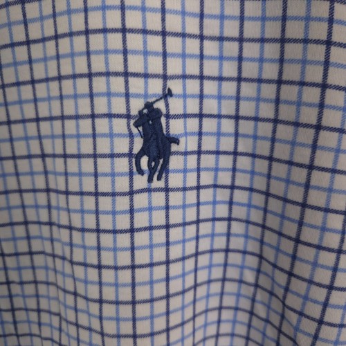 Polo Ralph Lauren Shirt Mens L Blue Tattersall Knit Pima Cotton Long Sleeve Soft - 第 3/10 張圖片