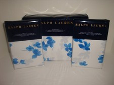 Ralph Lauren Georgica Maylen King Duvet Cover Shams Set Blue White Cotton Floral