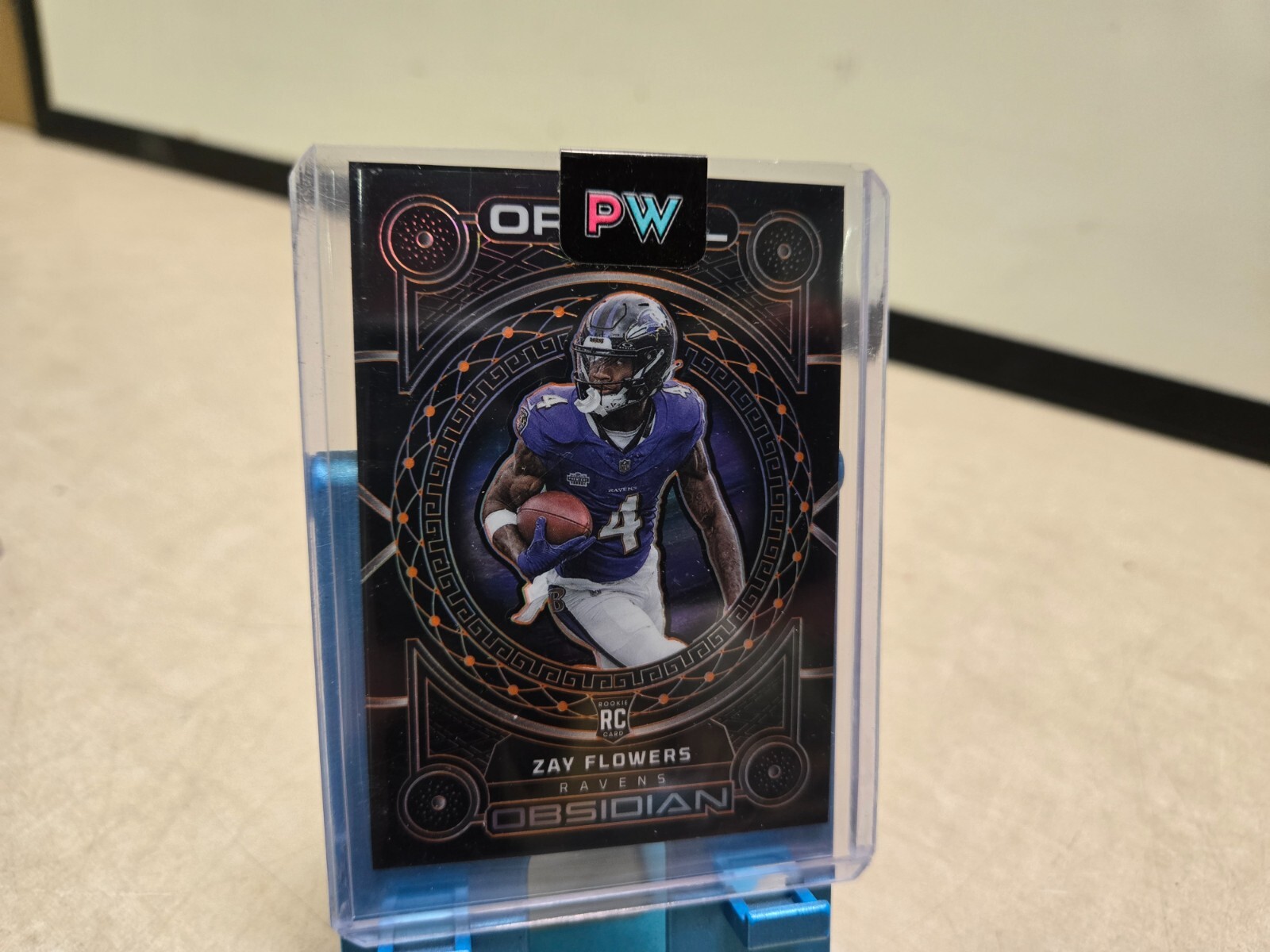 2023 Zay Flowers Obsidian Orbital Electric Etch Orange #3 RC /65