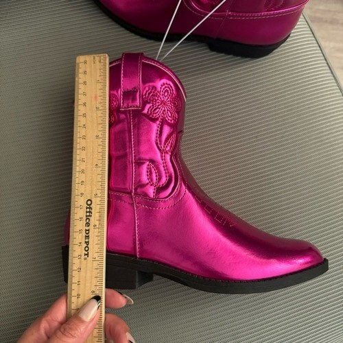 Steve Madden Girl’s Metallic Hot Pink Western Cowboy Boots Size 3 - Picture 12 of 13