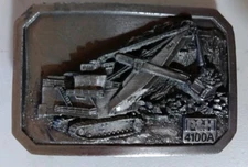 P & H 4100A Rope Mining Shovel Crane Belt Buckle Pewter  PAWLING HARNISCHFEGER