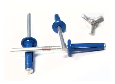 Chevron Blue 3/16'' Small Head Tri-Fold Exploding Aluminum Mandrel Pop Rivets ...