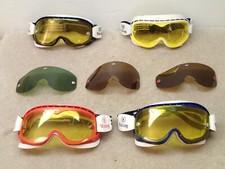 Baruffaldi Vintage Motorcycle Goggles Red Blue White Black Bid on 4 NOS Nice