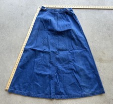 Vintage Talbots Deep Blue 100 Cotton Denim Maxi Skirt Size 8