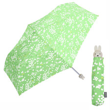 miffy Folding Umbrella Face Handle with Pouch Green Kawaii from Japan New