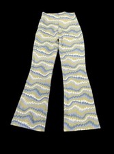Urban Outfitters Retro 70s Chevron Print Mid Rise Flare Bottom Knit Pants S