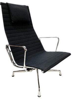 Set Of 2 Eames Aluminum Group Reclining Lounge Chair With Pillow