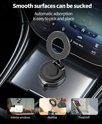 Soporte de aspiradora magnético para teléfono de automóvil Soporte plegable 360° para iPhone Samsung - Imagen 8 de 21
