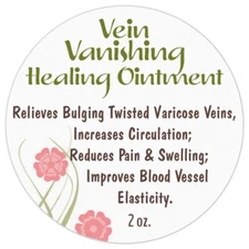 Vein Vanishing Ointment for swollen, painful & bulging veins.  Fast & Effective