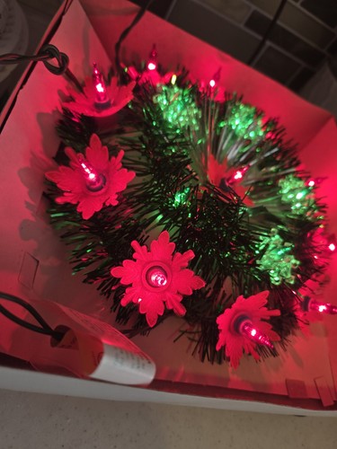 Vintage Liberty Bell Christmas 16 Lights Poinsettia Christmas Tree Topper*READ - Picture 4 of 13
