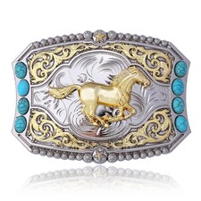 Turquoise Horse Cowboy Belt Buckles for Women Men Novelty Texas Cowgirl Belt ...