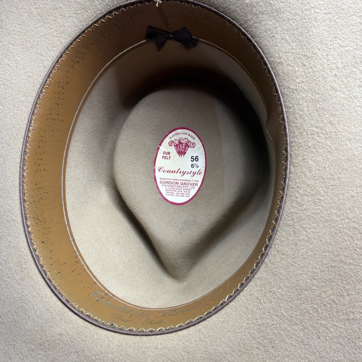 VINTAGE HAT AUSTRALIAN OUTBACK DROVER FUR/FELT BRAID 