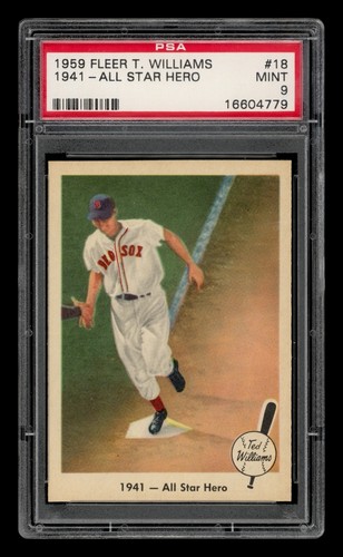 1959 Fleer Ted Williams Set-Break # 18 1941-All Star Hero PSA 9 MINT