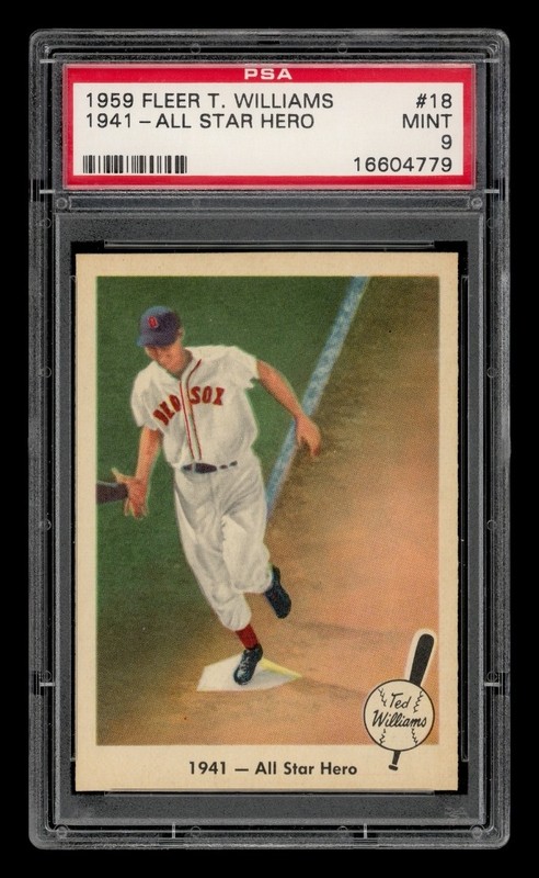 1959 Fleer Ted Williams Set-Break # 18 1941-All Star Hero PSA 9 MINT