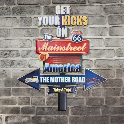 Blechschild Route 66 Get your Kicks   60x50cm