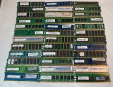 Lot of 36 misc DDR2 DDR1 Desktop Memory Modules - Used