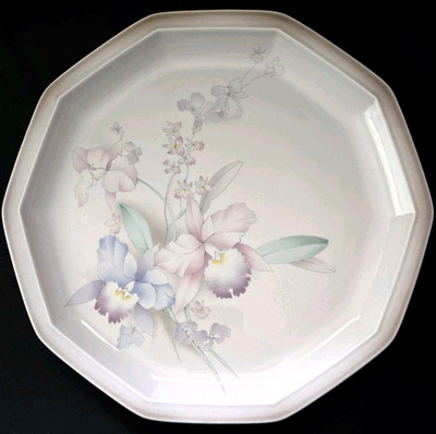 SET OF 3 MIKASA NATURE'S GARDEN ORCHIDS DINNER PLATES 10 3/4''