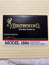 Original Browning 1886 Lever Action Saddle Ring Carbine Rifle Owners Manual