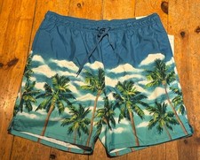 NWT Old Navy Mens Swim Trunks tropical beach Palm Trees  Large
