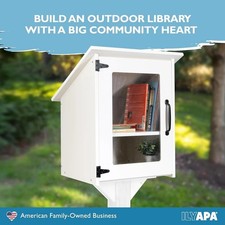 Little Library Box Outdoor - 16X14X23 Inch, White Library Book Kit - Book Exchan