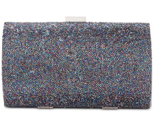 INC Alysin Beaded Embellished Evening Bag Sparkle Clutch Black Multi