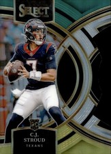 CJ Stroud 2023 Panini Select #183 Premier Green and Yellow Prizm Die-Cut Rookie 