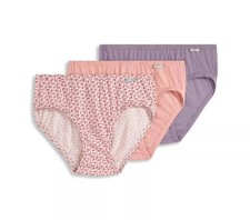 New Jockey Elance Women's size 7 Bikini Underwear 3 Pack Purple Pink Print