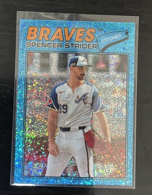 2026 Topps Heritage #41 Blue Sparkle Spencer Strider 