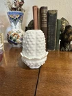 Vintage  White 2 piece Hobnail Milk Glass Fairy Lamp