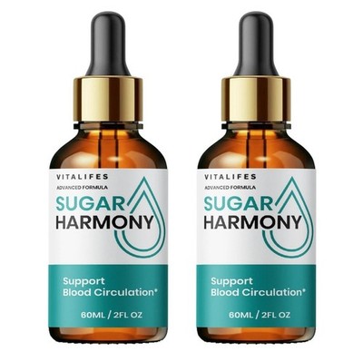 (2 Pack) Sugar Harmony Drops,Advanced Blood Health Support Formula Droppers 60ml