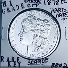 1878 CC MORGAN SILVER DOLLAR HI GRADE GENUINE U.S. MINT RARE KEY COIN 8802