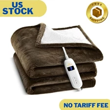 Medical king Heated Blanket, Machine Washable Extremely Soft-Brown, 50 x 60