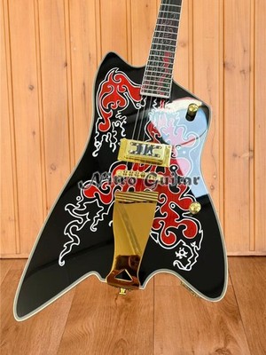 Billy Bo Jupiter BillyGib Black Electric Guitar Striplined Top Single Pickup