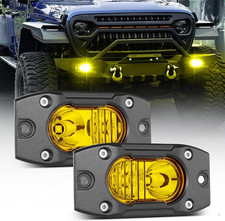 Yellow Led Pods Flush Mount Off Road Lights Driving Fog Light Bar Yellow Led Pods Flush Mount Off Road Lights Driving Fog Light Bar