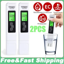 2PCS TDS Meter Digital Water Quality Tester Kits for Drinking Water 0-9990ppm US